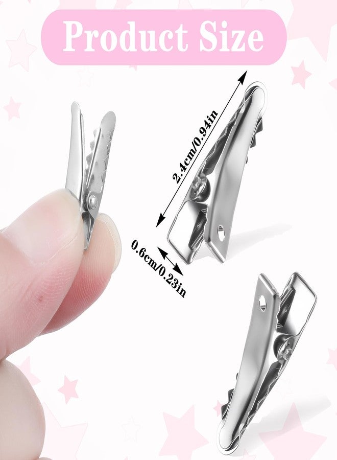 Josojoou 160Pcs Small Metal Alligator Hair Clips 0.94Inch Sliver Mini Alligator Clip Flat Hair Bow Clips for Sectioning Hairs Styling And Sectioning Hairdressing DIY Crafts - Image 2